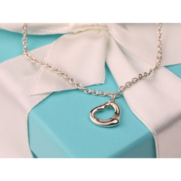 Tiffany & Co. Jewelry - Tiffany & Co. Elsa Peretti Open Heart Bracelet in Silver 11mm 7.5"